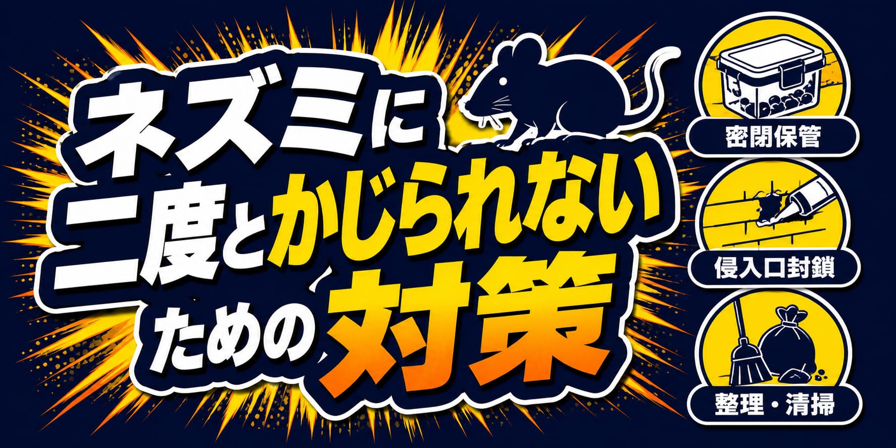 ネズミに二度とかじられないための対策