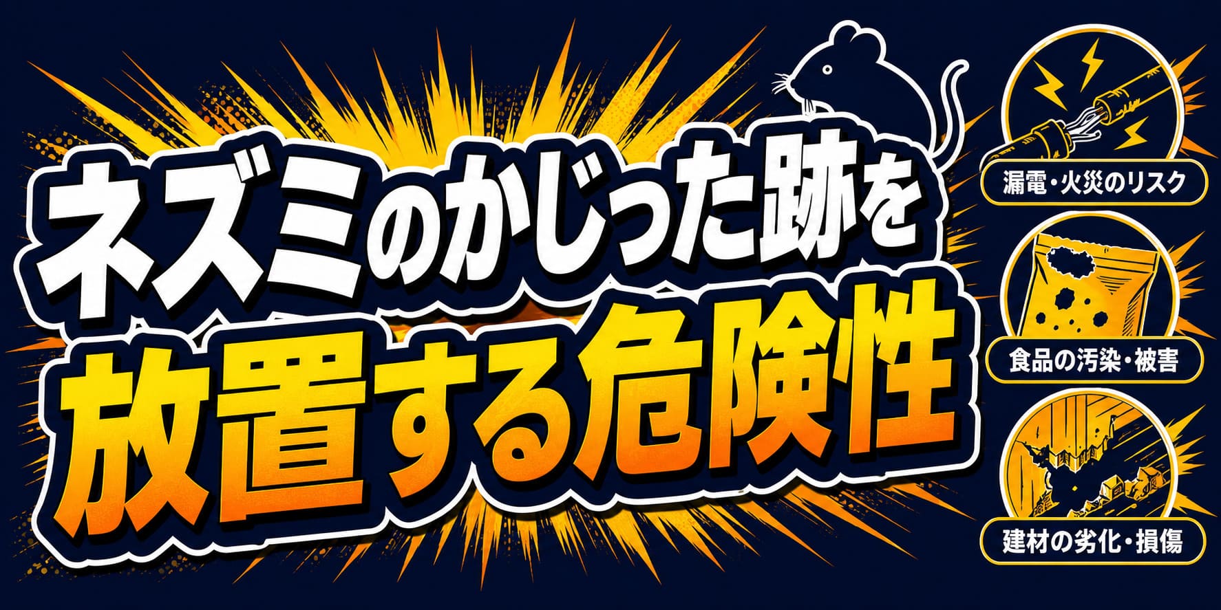 ネズミのかじった跡を放置する危険性