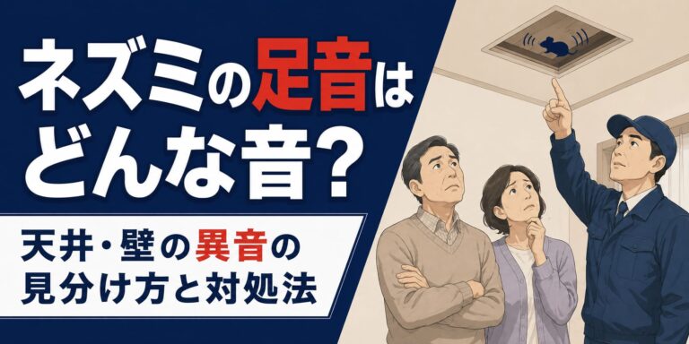ネズミの足音が聞こえやすい天井裏・壁・階間・床下の図