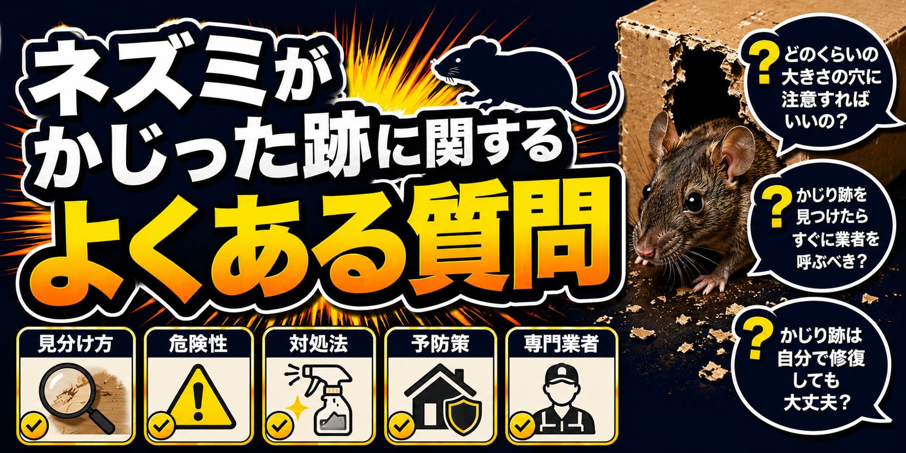 ネズミがかじった跡に関するよくある質問
