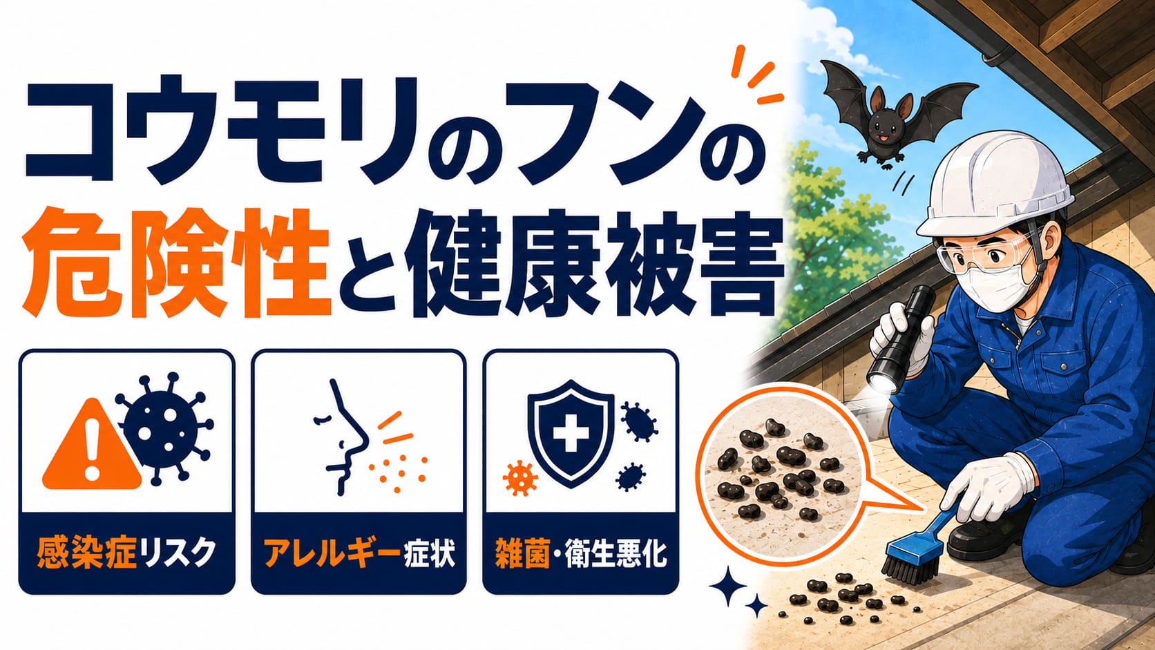 コウモリのフンの危険性と健康被害