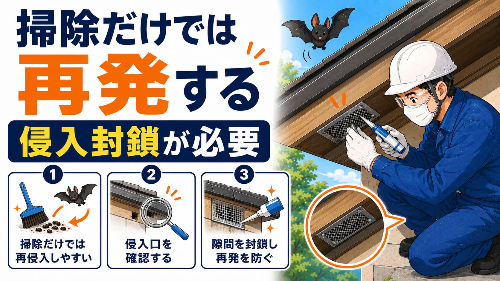 掃除だけでは再発する｜侵入封鎖が必要
