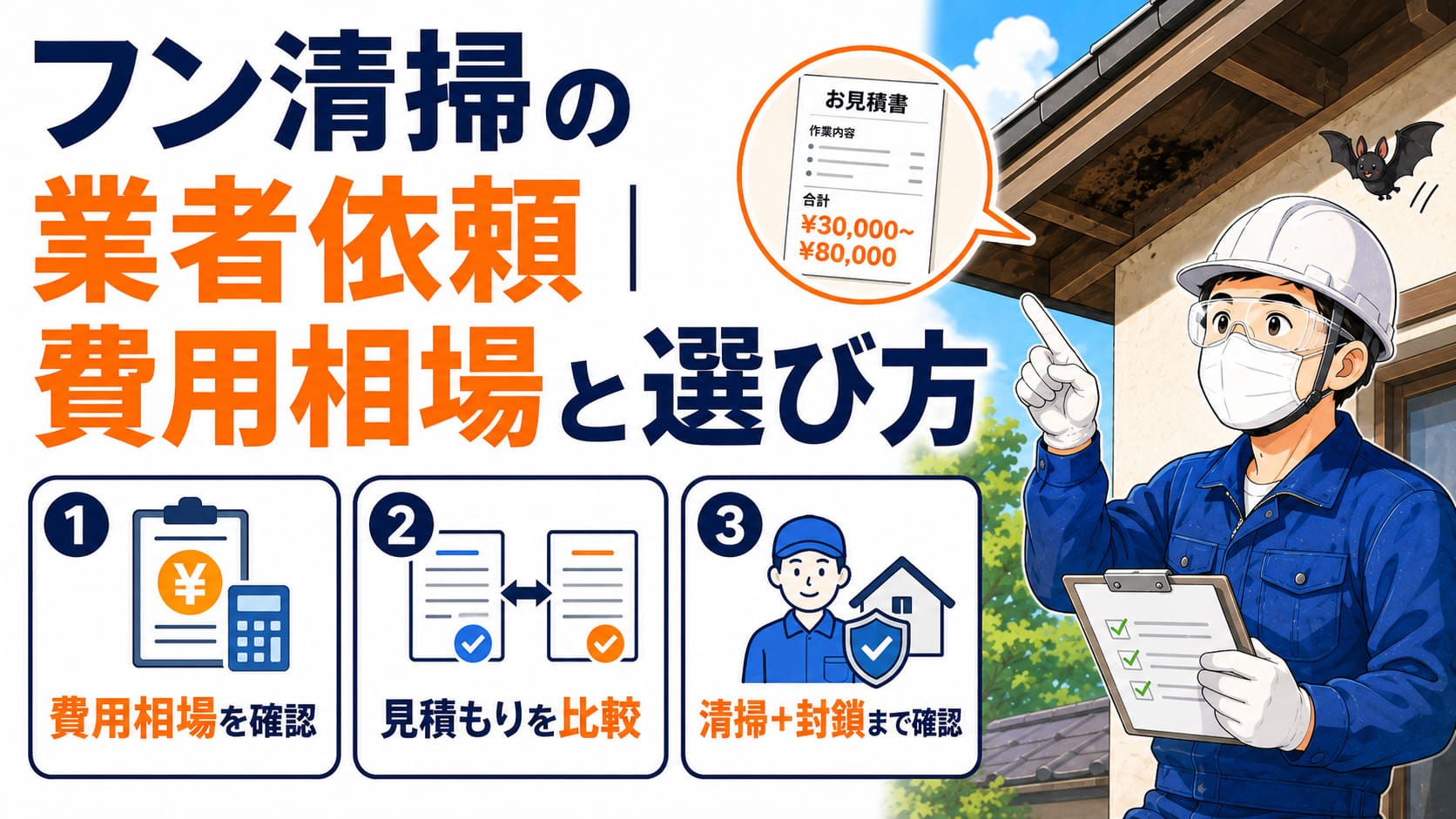 フン清掃の業者依頼｜費用相場と選び方