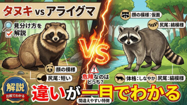 タヌキとアライグマの違いは？危険なのはどっち？見分け方を解説