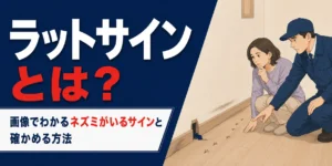キッチン・家具の裏・壁際・天井裏などラットサインが見つかりやすい場所の図