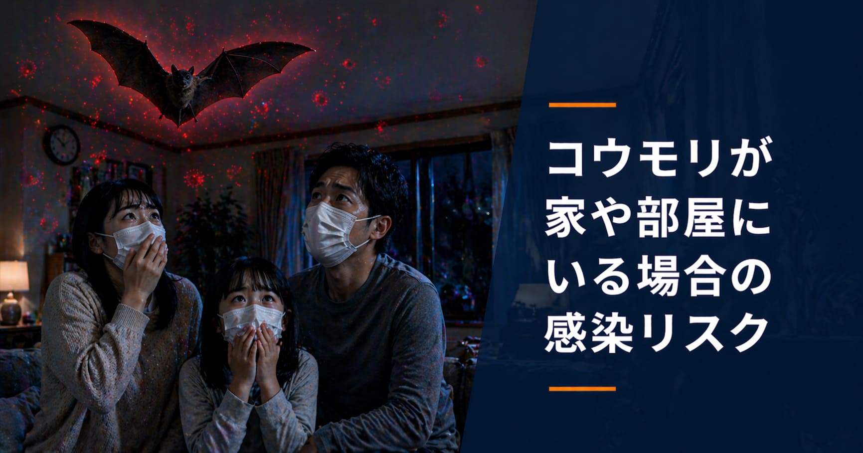 コウモリが家や部屋にいる場合の感染リスク