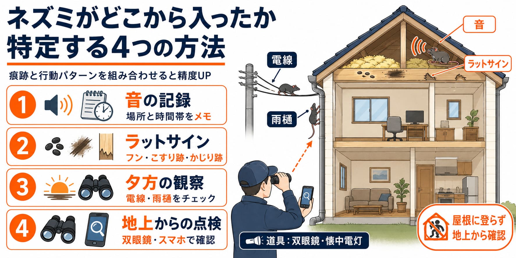 ネズミがどこから入ったか特定する4つの方法