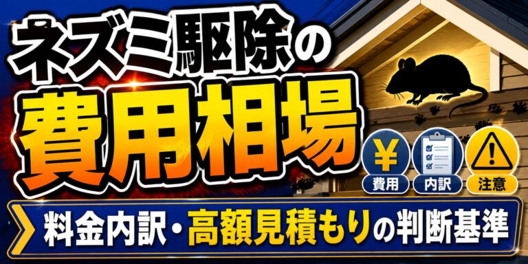 ネズミ駆除の費用相場｜料金内訳と高額見積もりの判断基準を解説