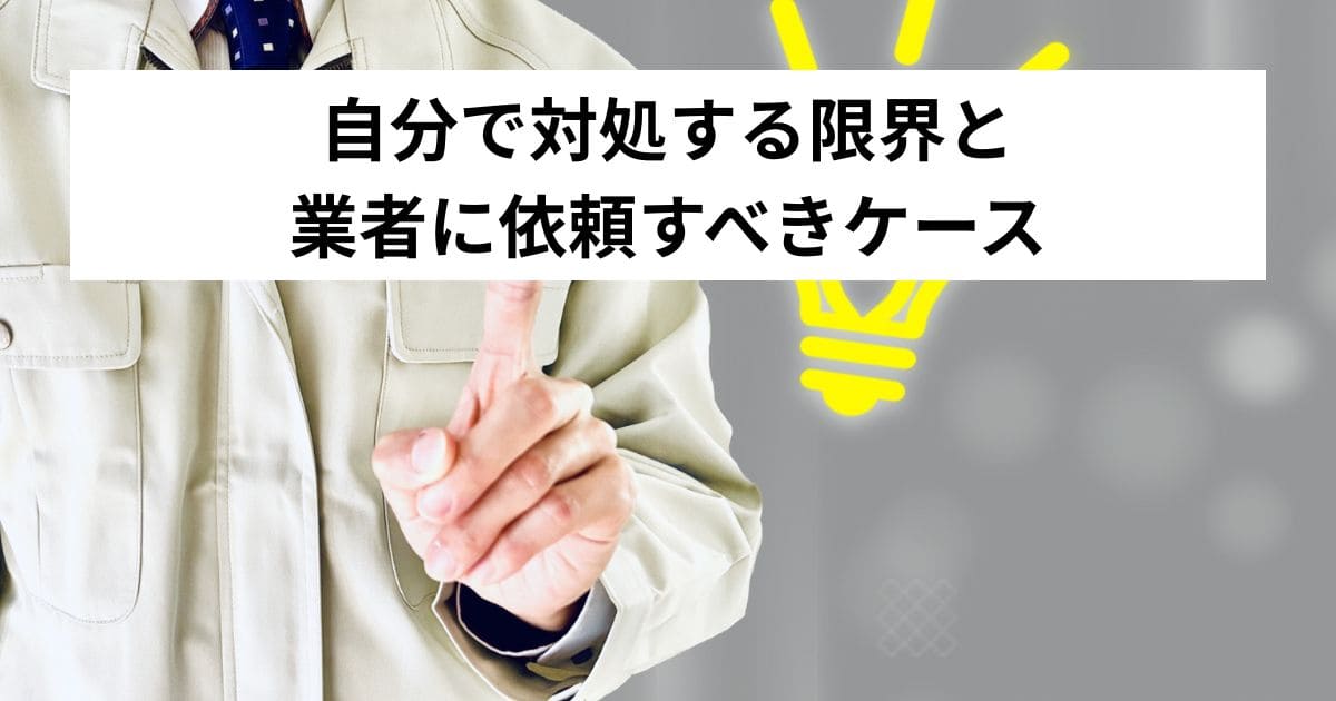 自分で対処する限界と業者に依頼すべきケース