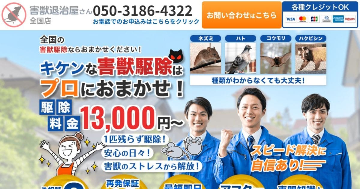 害獣退治屋さん アライグマ駆除業者 おすすめ