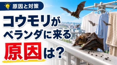 コウモリがベランダに来る原因と追い出す方法を解説!フン・洗濯物の被害も