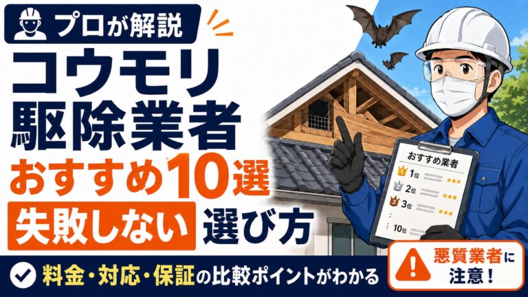 コウモリ駆除業者おすすめ10選と失敗しない選び方をプロが解説
