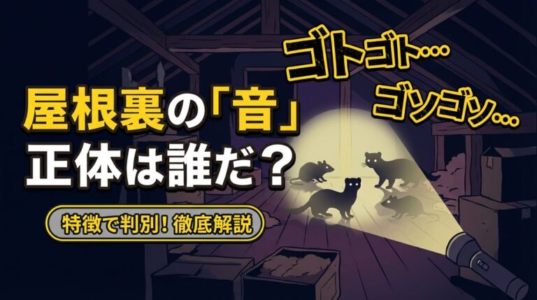屋根裏や天井裏でゴトゴト、ゴソゴソと音を出す動物は？正体を解説！