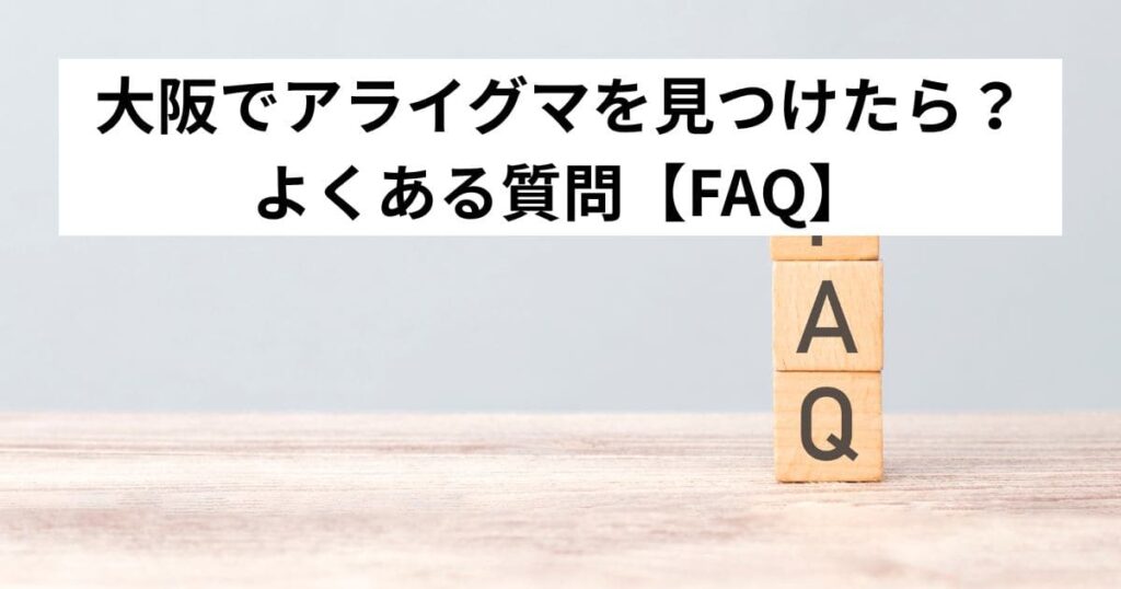 大阪でアライグマを見つけたら？によくある質問【FAQ】