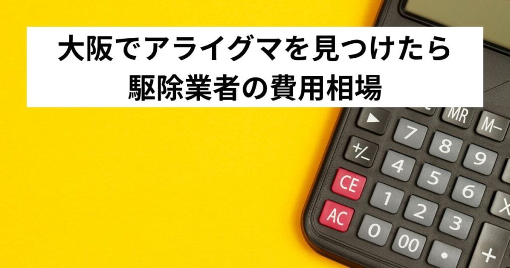 大阪でアライグマを見つけたら駆除業者の費用相場