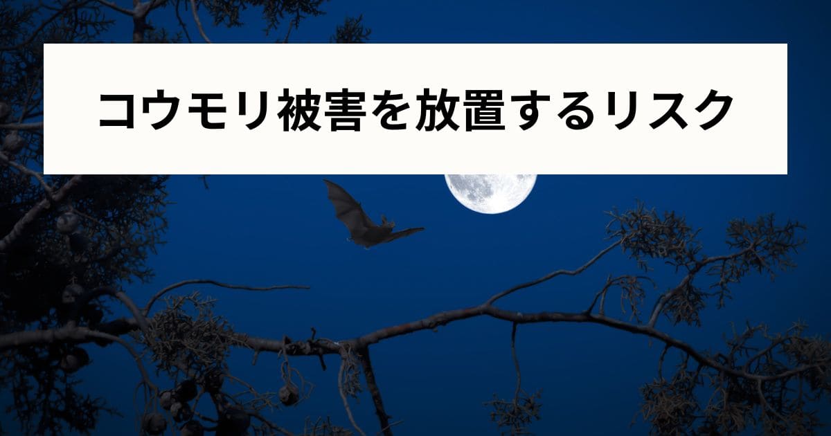 コウモリ被害を放置するリスク