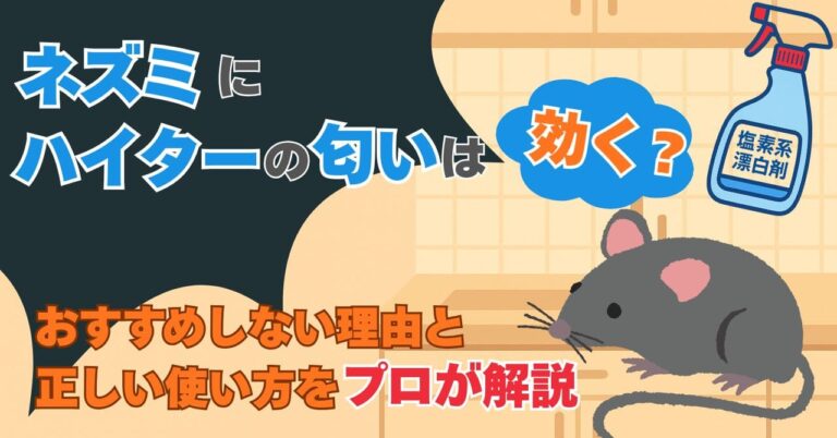 ネズミにハイターの匂いは効く？おすすめしない理由と正しい使い方をプロが解説