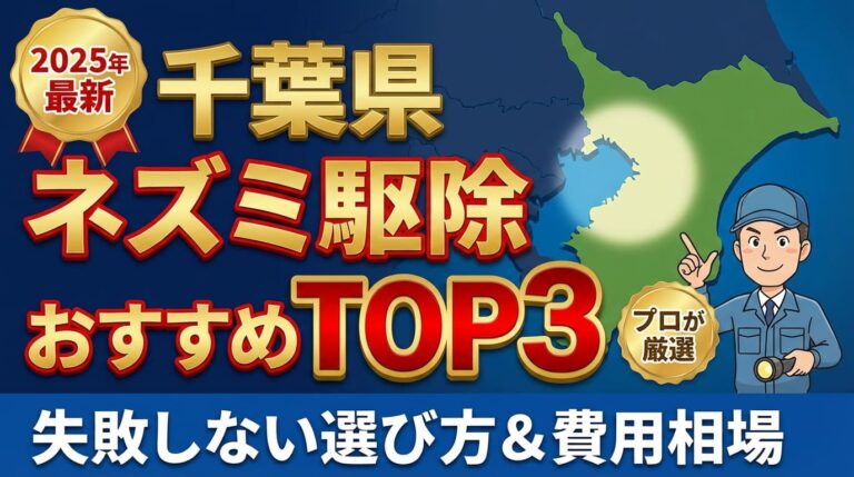 【2025年最新】千葉県のネズミ駆除業者おすすめランキングTOP3！失敗しない選び方とリアルな費用相場
