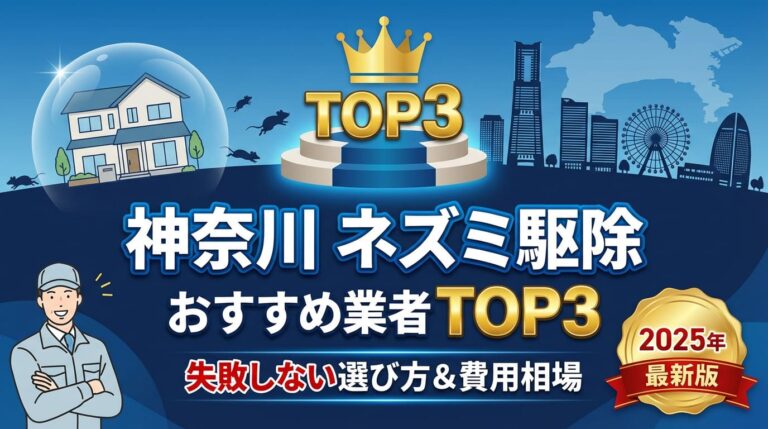 【2025年】神奈川のネズミ駆除おすすめ業者ランキングTOP3！失敗しない選び方と費用相場