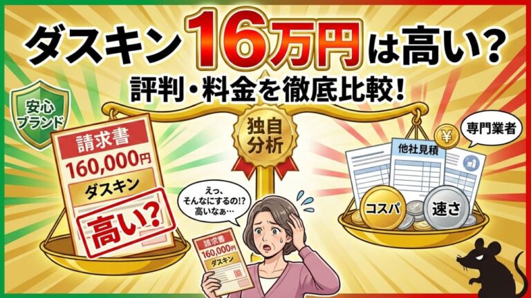 ダスキンネズミ駆除の評判！料金16万は高い？他社と徹底比較