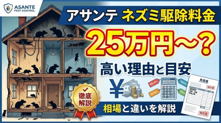 アサンテのネズミ駆除料金は25万円〜？高い理由と目安を徹底解説