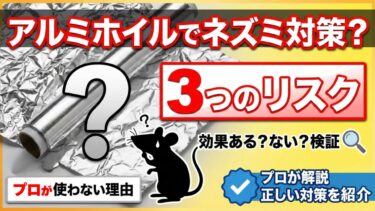 ネズミ対策にアルミホイルは効果ある？プロが使わない理由と3つのリスク