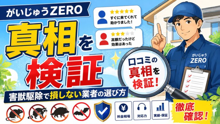 がいじゅうZERO 口コミの真相｜害獣駆除で損しない業者の選び方